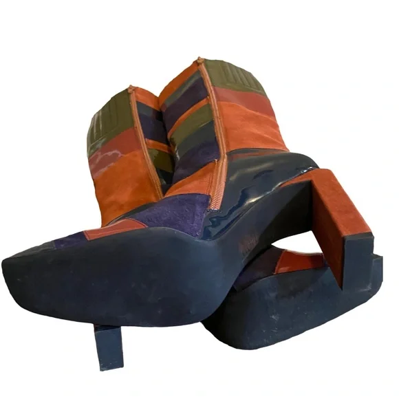 JEFFREY CAMPBELL Lightspeed Patchwork Boots